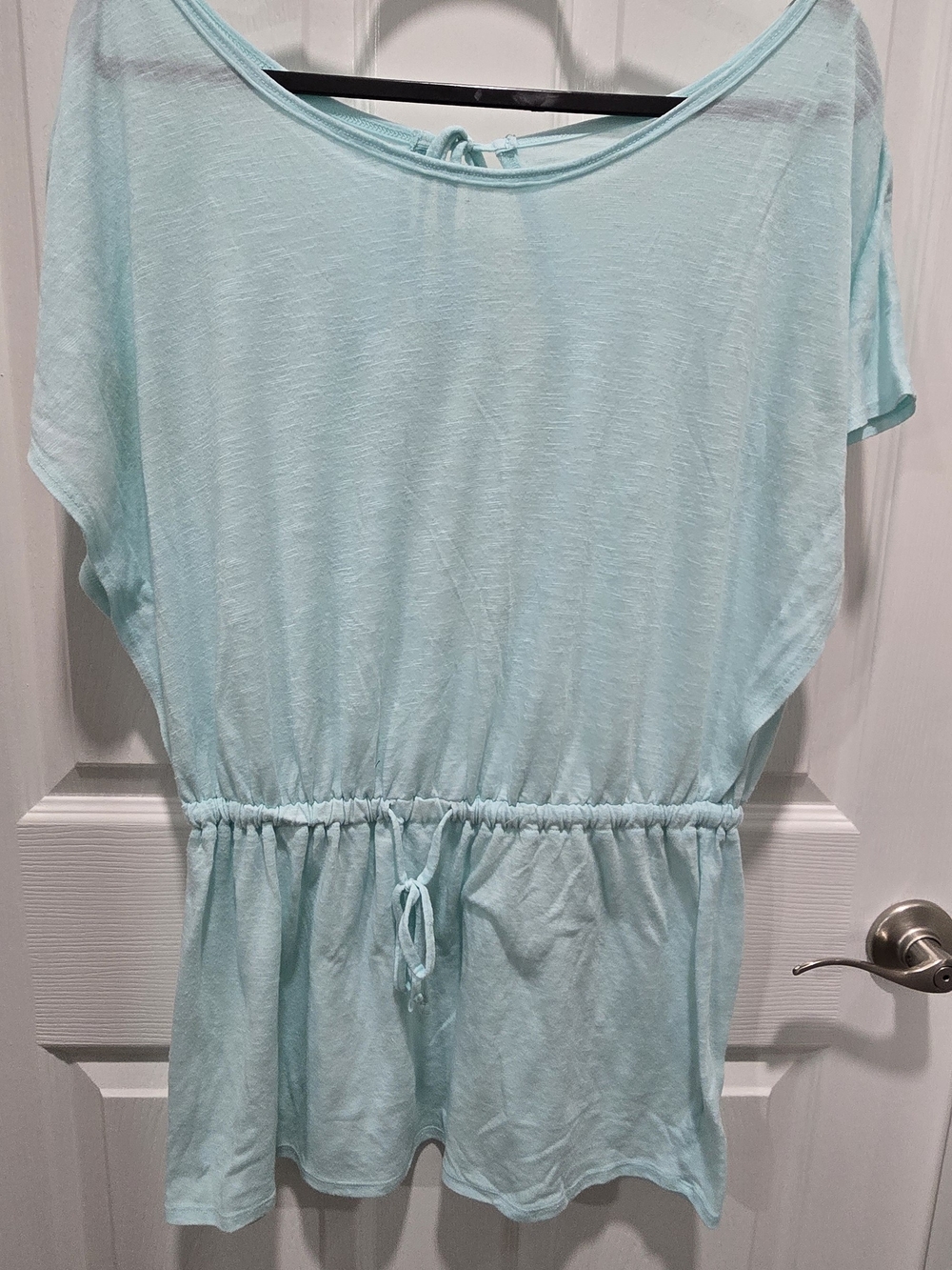 Converse Light Aqua Drawstring Waist Tunic Top